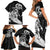 Personalised New Zealand Surfing Family Matching Short Sleeve Bodycon Dress and Hawaiian Shirt Aotearoa Maori Tiki Haka