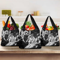 Personalised New Zealand Surfing Grocery Bag Aotearoa Maori Tiki Haka LT14 3-pack One Size Black - Polynesian Pride