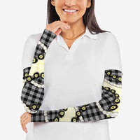 Black Palaka Hawaii Arm Sleeves Kukui Nut Pikake Lei Hawaiian Tapa Pattern LT14 - Polynesian Pride