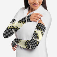 Black Palaka Hawaii Arm Sleeves Kukui Nut Pikake Lei Hawaiian Tapa Pattern LT14 - Polynesian Pride
