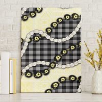 Black Palaka Hawaii Canvas Wall Art Kukui Nut Pikake Lei Hawaiian Tapa Pattern LT14 Without Frame Black - Polynesian Pride
