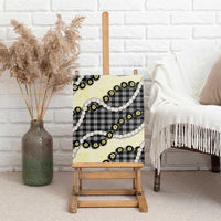 Black Palaka Hawaii Canvas Wall Art Kukui Nut Pikake Lei Hawaiian Tapa Pattern LT14 - Polynesian Pride