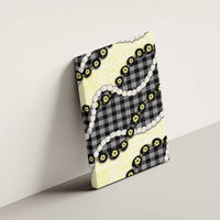 Black Palaka Hawaii Canvas Wall Art Kukui Nut Pikake Lei Hawaiian Tapa Pattern LT14 - Polynesian Pride