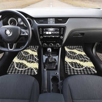 Black Palaka Hawaii Car Mats Kukui Nut Pikake Lei Hawaiian Tapa Pattern LT14 Set 2pcs - Front Black - Polynesian Pride