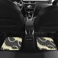 Black Palaka Hawaii Car Mats Kukui Nut Pikake Lei Hawaiian Tapa Pattern LT14 Set 2pcs - Back Black - Polynesian Pride