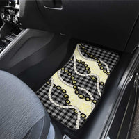 Black Palaka Hawaii Car Mats Kukui Nut Pikake Lei Hawaiian Tapa Pattern LT14 - Polynesian Pride