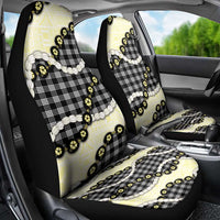 Black Palaka Hawaii Car Seat Cover Kukui Nut Pikake Lei Hawaiian Tapa Pattern LT14 - Polynesian Pride