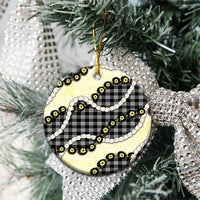 Black Palaka Hawaii Ceramic Ornament Kukui Nut Pikake Lei Hawaiian Tapa Pattern LT14 - Polynesian Pride