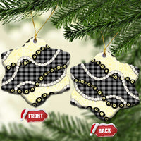 Black Palaka Hawaii Ceramic Ornament Kukui Nut Pikake Lei Hawaiian Tapa Pattern LT14 Snow Flake Black - Polynesian Pride