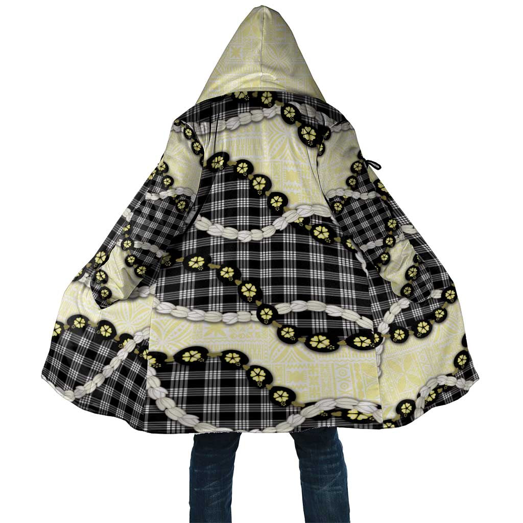 Black Palaka Hawaii Cloak Kukui Nut Pikake Lei Hawaiian Tapa Pattern LT14 Unisex Black - Polynesian Pride