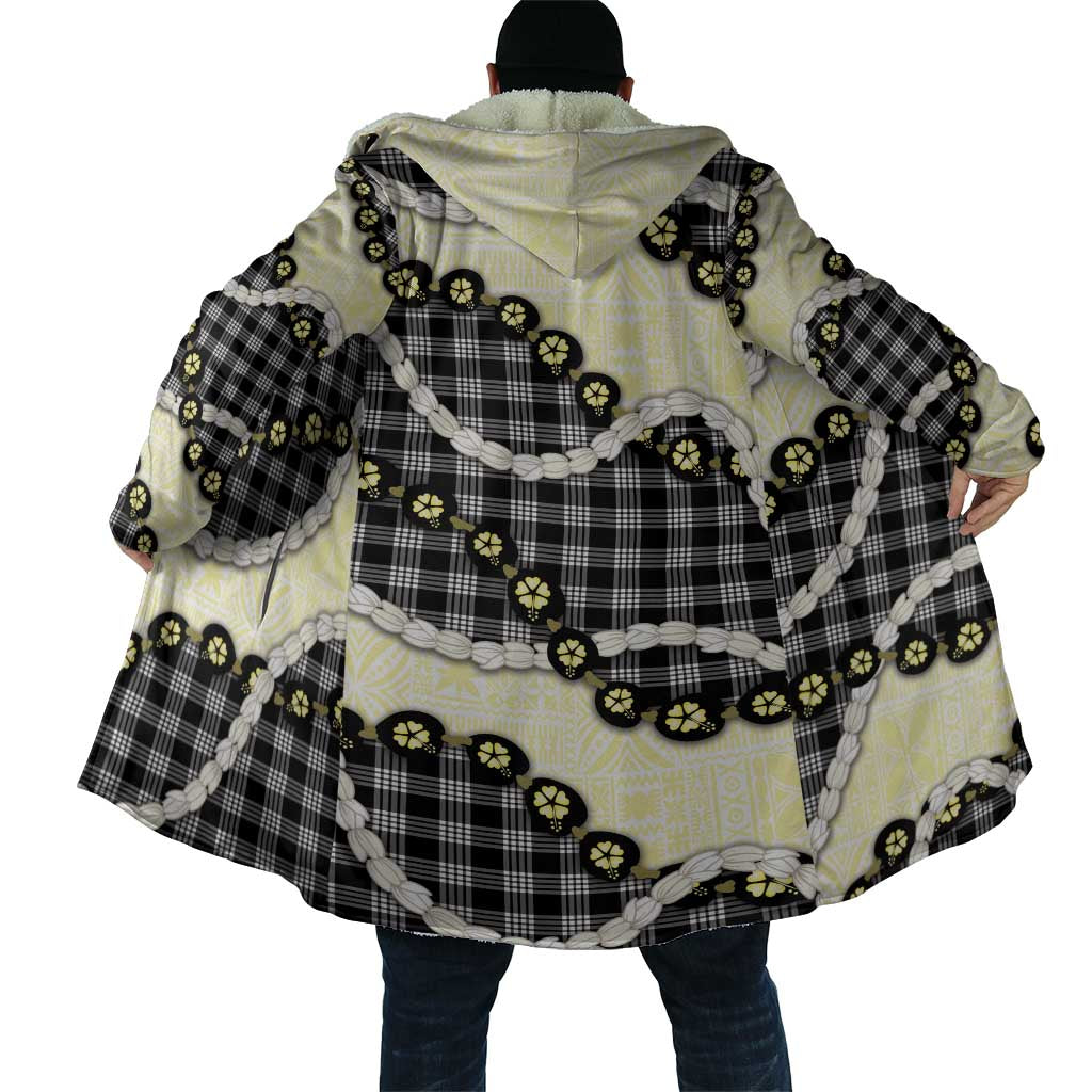 Black Palaka Hawaii Cloak Kukui Nut Pikake Lei Hawaiian Tapa Pattern LT14 - Polynesian Pride