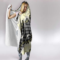 Black Palaka Hawaii Hooded Blanket Kukui Nut Pikake Lei Hawaiian Tapa Pattern LT14 - Polynesian Pride