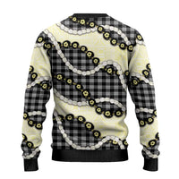Black Palaka Hawaii Ugly Christmas Sweater Kukui Nut Pikake Lei Hawaiian Tapa Pattern LT14 - Polynesian Pride