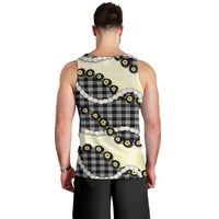 Black Palaka Hawaii Men Tank Top Kukui Nut Pikake Lei Hawaiian Tapa Pattern LT14 - Polynesian Pride