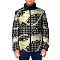 Black Palaka Hawaii Padded Jacket Kukui Nut Pikake Lei Hawaiian Tapa Pattern LT14 Men Black - Polynesian Pride