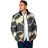 Black Palaka Hawaii Padded Jacket Kukui Nut Pikake Lei Hawaiian Tapa Pattern LT14 - Polynesian Pride