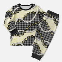 Black Palaka Hawaii Christmas Pajama Set Kukui Nut Pikake Lei Hawaiian Tapa Pattern LT14 Men Black - Polynesian Pride