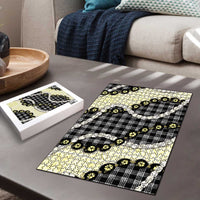 Black Palaka Hawaii Puzzle Kukui Nut Pikake Lei Hawaiian Tapa Pattern LT14 - Polynesian Pride
