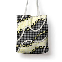 Black Palaka Hawaii Tote Bag Kukui Nut Pikake Lei Hawaiian Tapa Pattern LT14 - Polynesian Pride