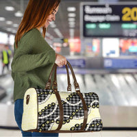 Black Palaka Hawaii Travel Bag Kukui Nut Pikake Lei Hawaiian Tapa Pattern LT14 - Polynesian Pride