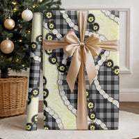 Black Palaka Hawaii Wrapping Paper Kukui Nut Pikake Lei Hawaiian Tapa Pattern LT14 - Polynesian Pride