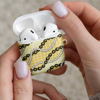 Yellow Palaka Hawaii AirPods Case Kukui Nut Pikake Lei Hawaiian Tapa Pattern LT14 - Polynesian Pride
