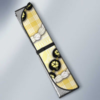 Yellow Palaka Hawaii Auto Sun Shade Kukui Nut Pikake Lei Hawaiian Tapa Pattern LT14 - Polynesian Pride