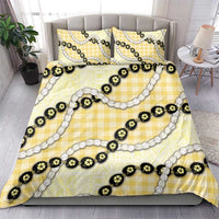 Yellow Palaka Hawaii Bedding Set Kukui Nut Pikake Lei Hawaiian Tapa Pattern LT14 - Polynesian Pride