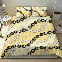 Yellow Palaka Hawaii Bedding Set Kukui Nut Pikake Lei Hawaiian Tapa Pattern LT14 - Polynesian Pride