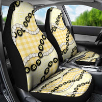 Yellow Palaka Hawaii Car Seat Cover Kukui Nut Pikake Lei Hawaiian Tapa Pattern LT14 - Polynesian Pride