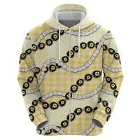Yellow Palaka Hawaii Hoodie Kukui Nut Pikake Lei Hawaiian Tapa Pattern LT14 - Polynesian Pride