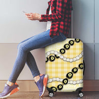 Yellow Palaka Hawaii Luggage Cover Kukui Nut Pikake Lei Hawaiian Tapa Pattern LT14 - Polynesian Pride