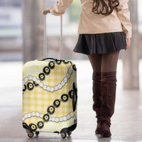 Yellow Palaka Hawaii Luggage Cover Kukui Nut Pikake Lei Hawaiian Tapa Pattern LT14 - Polynesian Pride