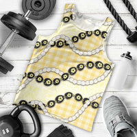 Yellow Palaka Hawaii Men Tank Top Kukui Nut Pikake Lei Hawaiian Tapa Pattern LT14 - Polynesian Pride