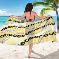 Yellow Palaka Hawaii Sarong Kukui Nut Pikake Lei Hawaiian Tapa Pattern LT14 - Polynesian Pride