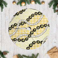 Yellow Palaka Hawaii Tree Skirt Kukui Nut Pikake Lei Hawaiian Tapa Pattern LT14 Casual Yellow - Polynesian Pride