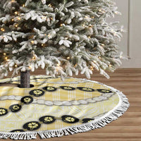 Yellow Palaka Hawaii Tree Skirt Kukui Nut Pikake Lei Hawaiian Tapa Pattern LT14 - Polynesian Pride