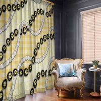 Yellow Palaka Hawaii Window Curtain Kukui Nut Pikake Lei Hawaiian Tapa Pattern LT14 - Polynesian Pride