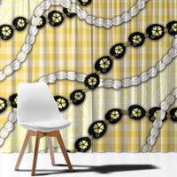 Yellow Palaka Hawaii Window Curtain Kukui Nut Pikake Lei Hawaiian Tapa Pattern LT14 - Polynesian Pride