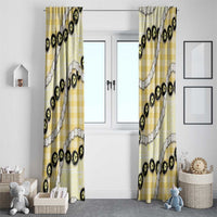 Yellow Palaka Hawaii Window Curtain Kukui Nut Pikake Lei Hawaiian Tapa Pattern LT14 - Polynesian Pride