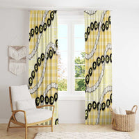Yellow Palaka Hawaii Window Curtain Kukui Nut Pikake Lei Hawaiian Tapa Pattern LT14 - Polynesian Pride