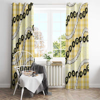 Yellow Palaka Hawaii Window Curtain Kukui Nut Pikake Lei Hawaiian Tapa Pattern LT14 - Polynesian Pride