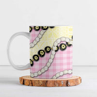 Pink Palaka Hawaii Ceramic Mug Kukui Nut Pikake Lei Hawaiian Tapa Pattern LT14 Pink - Polynesian Pride
