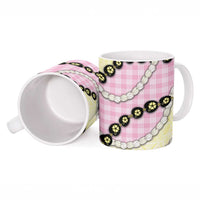 Pink Palaka Hawaii Ceramic Mug Kukui Nut Pikake Lei Hawaiian Tapa Pattern LT14 - Polynesian Pride