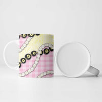 Pink Palaka Hawaii Ceramic Mug Kukui Nut Pikake Lei Hawaiian Tapa Pattern LT14 - Polynesian Pride