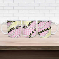 Pink Palaka Hawaii Ceramic Mug Kukui Nut Pikake Lei Hawaiian Tapa Pattern LT14 - Polynesian Pride