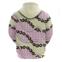 Pink Palaka Hawaii Hoodie Kukui Nut Pikake Lei Hawaiian Tapa Pattern LT14 - Polynesian Pride