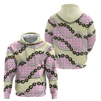 Pink Palaka Hawaii Hoodie Kukui Nut Pikake Lei Hawaiian Tapa Pattern LT14 - Polynesian Pride