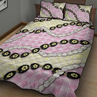 Pink Palaka Hawaii Quilt Bed Set Kukui Nut Pikake Lei Hawaiian Tapa Pattern LT14 - Polynesian Pride