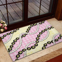 Pink Palaka Hawaii Rubber Doormat Kukui Nut Pikake Lei Hawaiian Tapa Pattern LT14 - Polynesian Pride